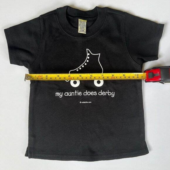 Roller Derby Toddler T-Shirt 24m/2T Black short sleeve Shirt for Niece or Nephew - Picture 3 of 5